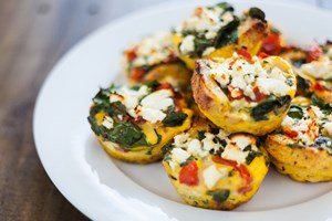 Savoury spinach and feta muffins